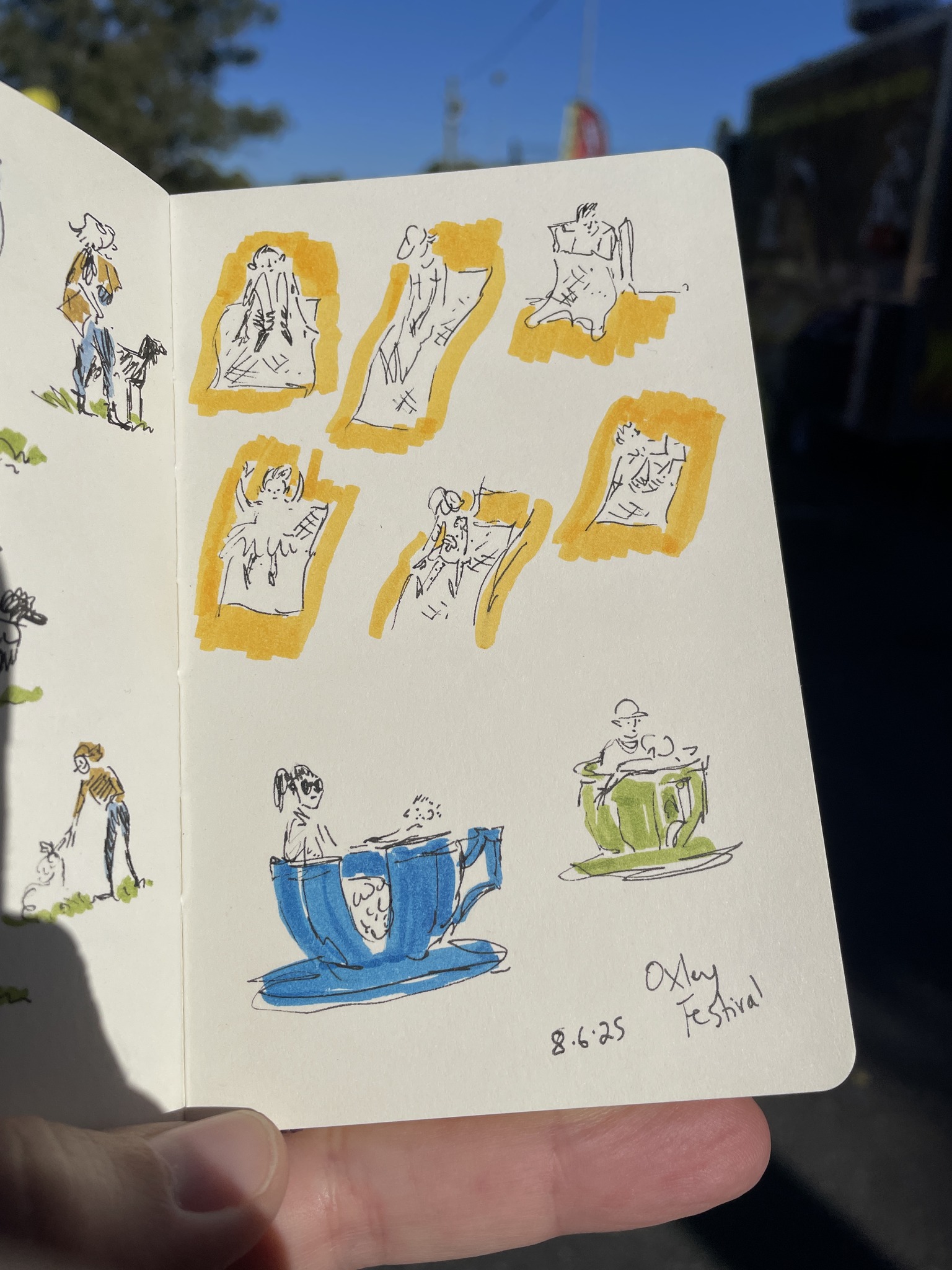 Artist sketchbook capturing the festival